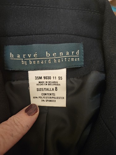 HARVE BENARD, Benard Holtzman, schwarzer Blazer Jacke Gr. 8, Knöpfe, weiße Nähte - Bild 7 von 11