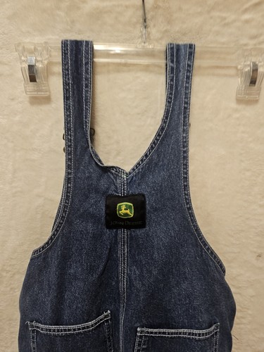 John Deere Denim BIB Overalls Boys Sz 6 100% Cotton Pockets Outdoors Farming - Picture 9 of 13