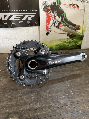 Shimano Deore FC-M615 175mm 38/24 10 Speed Black Mountain Bike Double Crankset