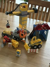 Lego Duplo Large Construction Site 4988 Crane House Truck Low Loader Excavator Wheel Loader Concrete Mix