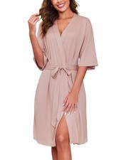 Short Robes for Women Lightweight Kimono Robes Knit Bathrobe Soft Sleepwear w...