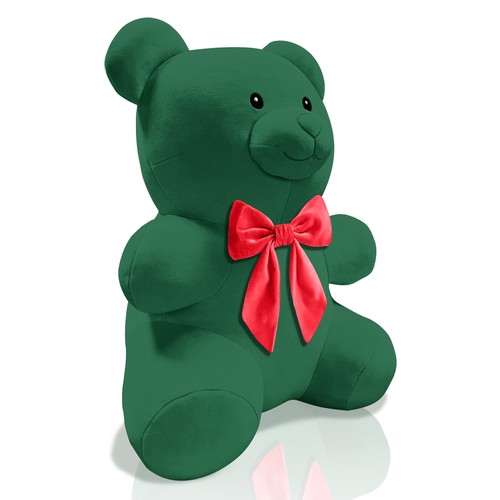 Holiday Time Christmas Gummy Bear Plush Pine Green Red Bow 16"H (NEW W/ TAG) - Picture 4 of 4