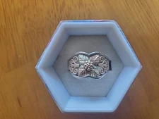 Vintage 10K Gold & Silver Black Hills Tri-Tone Filigree/Leaf Design Ring Size 8