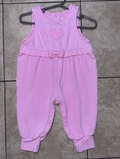 Rainbow Tag Gymboree Overall Romper Pink Heart Girls Infant 6-12m Vintage