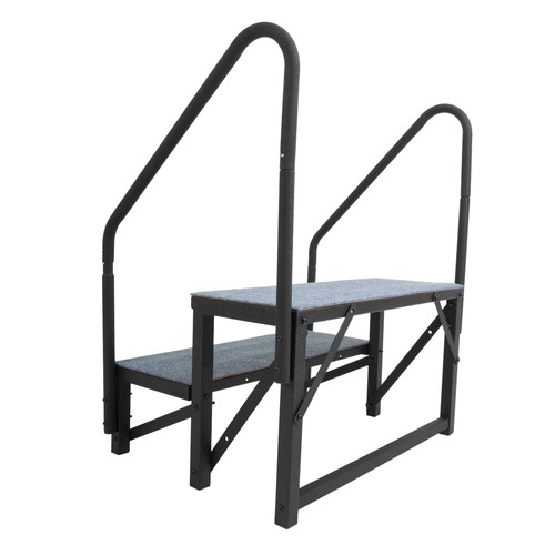 RV Steps 2 Steps Ladder w/Handrail For Hot Tub Trailer Camper Mobile Home Stairs - Picture 15 of 17