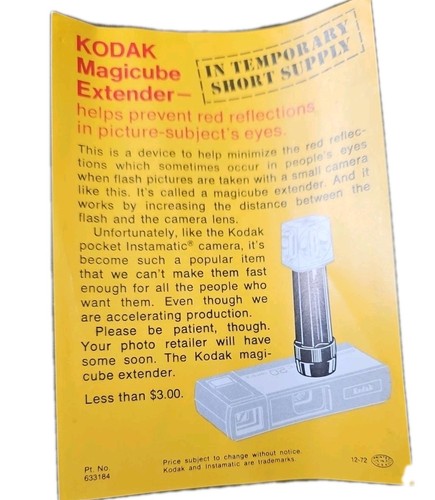 Cámara de bolsillo Kodak Instamatic años 70 20 con cubo flash en caja original y original - Imagen 11 de 17