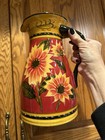 Pier 1 Imports Sunflower Hand Painted Terracotta 72 Oz. Pitcher - New BUY NOW!
