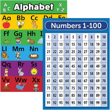 LAMINATED ABC Alphabet  Numbers 1-100 18 x 24