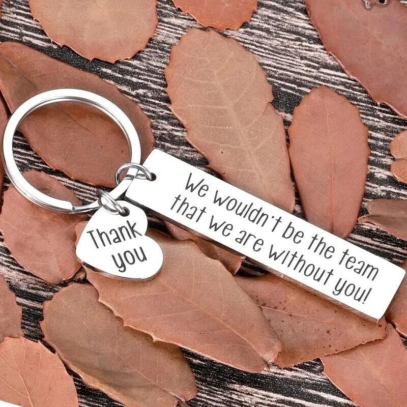 Llavero de compañero de trabajo regalos para jefe empleado día de apreciación plateado hombres mujeres nuevo Foto 2 de 4