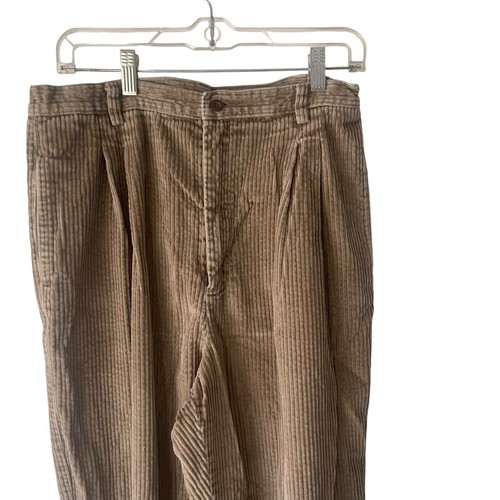 Eddie Bauer Vintage 90s Women's Size 14 Tall Tan Light Brown Corduroy Pants - Picture 2 of 9