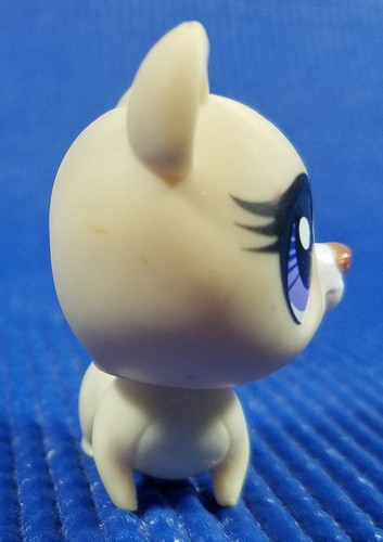 Littlest Pet Shop LPS Authentic # 3294 Cream Tan White Polar Bear Purple Eyes - Picture 4 of 6
