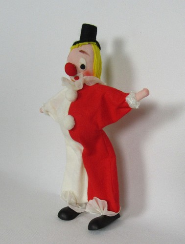 VINTAGE 1950s 60s CHRISTMAS CLOWN FIGURE 9 1/2" TALL MADE IN JAPAN FELT - Picture 3 of 12