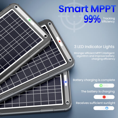 POWOXI Upgraded MPPT 12W/15W 12V Solar Battery Trickle Charger & Maintainer-NEW - Picture 9 of 20