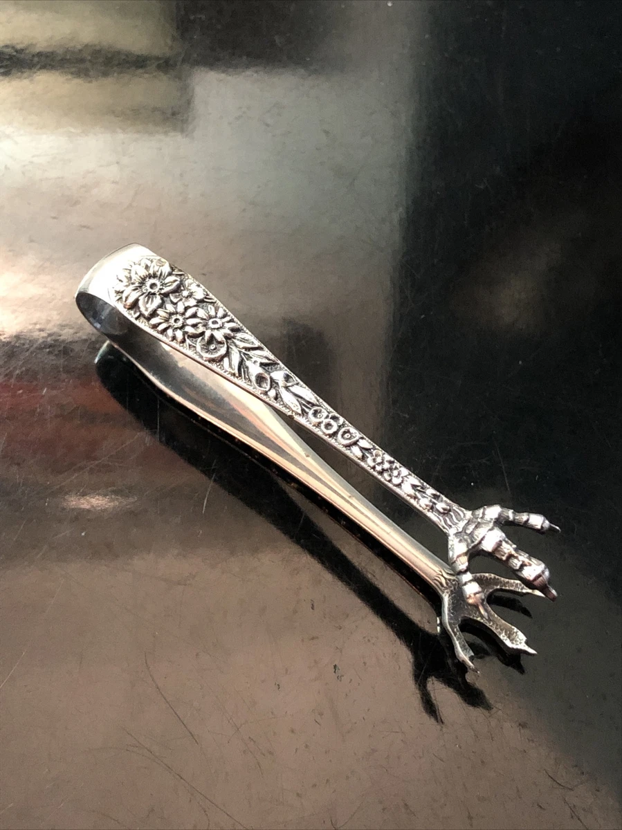 Antique Sterling Silver S. Kirk Son Floral Repousse Talons Claw