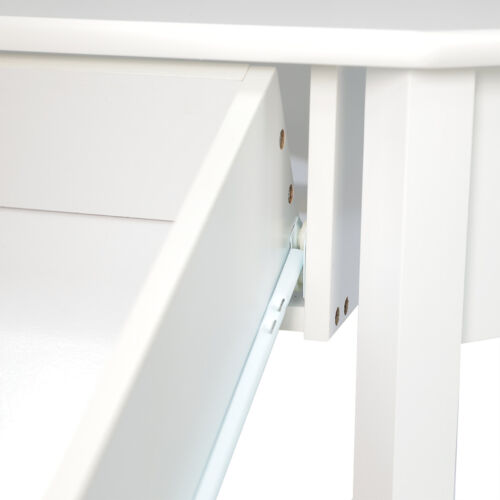 Triangle Computer Desk Corner Table White Storage Drawer Home Workstation - Picture 9 of 12