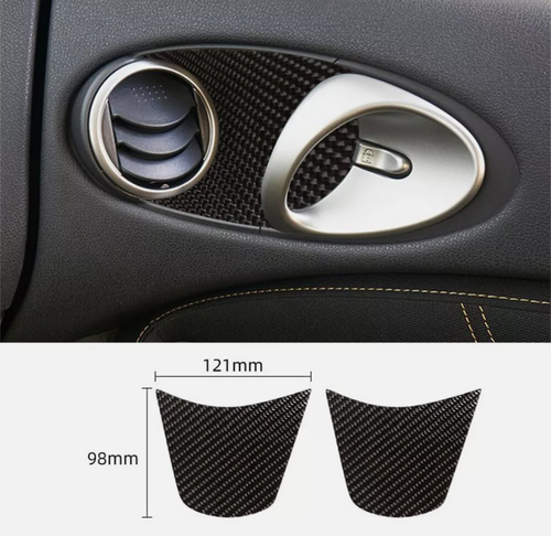 2×Soft Carbon Fiber Interior Door Handle Bowl Panel Trim For Nissan 350Z 2003-09 - Picture 6 of 14