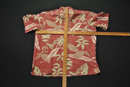 VTG Reyn Spooner Hawaiian Aloha Shirt Rust Tribal Island Plant Leaves L 6823T - Picture 3 of 6