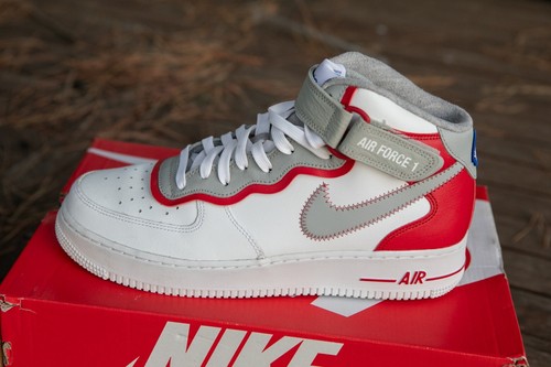 Nike Air Force 1 Mid '07 LV8 Athletic Club White/Grey-Red US 8, UK 7 DH7451 100 - Picture 6 of 17