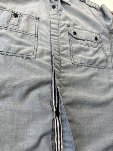 Sovereign Code Woven Pleasure Mens Sz L Blue Colored Buttoned Up Shirt Pockets - Picture 7 of 13