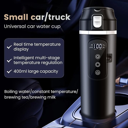 12V Travel Car Heating Cup LCD Display Electric Thermal Thermos Tea Coffee Mug - Picture 2 of 10