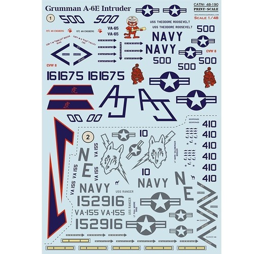 Decalcomanie Aereo 1:48 Grumman A-6E Intruso Waterslide Decalcomanie Stampa Scala 48-190 - Foto 17 di 24