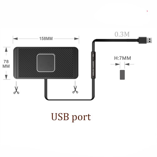 Auto Wireless Phone Charger Pad Schnellladematte 10W für iPhone Samsung Universal - Bild 2 von 14