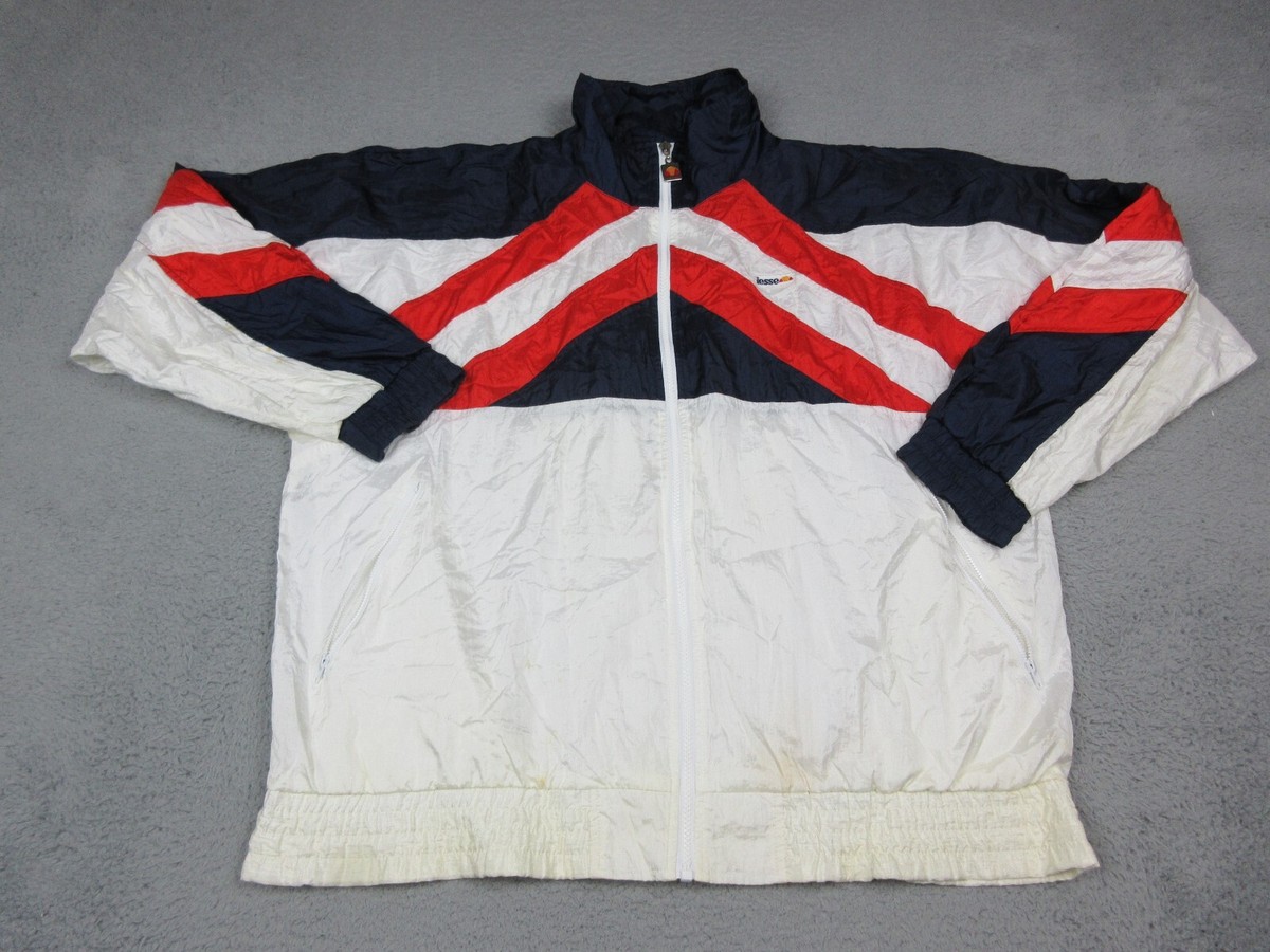 VINTAGE Ellesse Jacket Mens Size 7 Extra Large White Outdoors