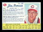1962 POST CANADIAN MLB BASEBALL #125 Jim Brosnan EX-NM CINCINNATI REDS Card