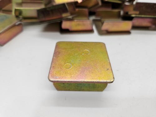 29 Pack - Channel Strut End Caps For 1-5/8" Strut, Gold Galvanized Steel - Picture 2 of 4