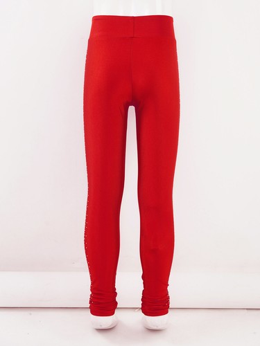 Kid Girls Figure Skating Pants High Waist Crystals Ice Skating Leggings,Pants - Picture 19 of 46