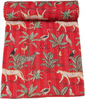 Quilts Handmade Traditional Pure Cotton Jungle Print Kantha Quilt, Animal Printe