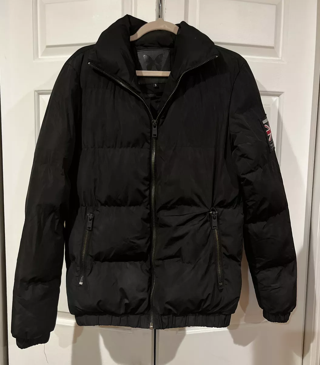 Good for nothing hooded puffer jacket in black 2025