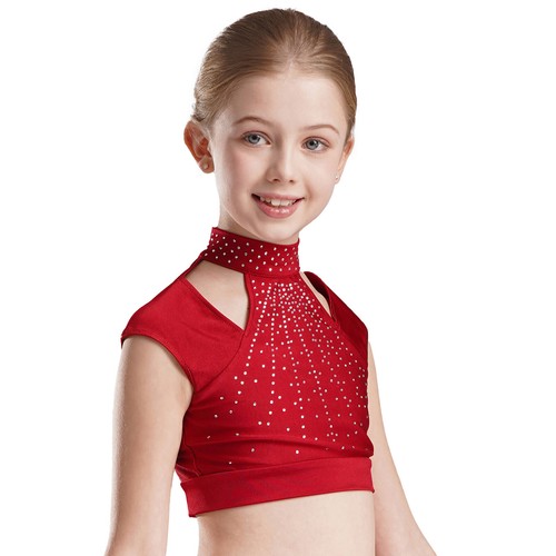 Kids Girls Vest Ballet Shirts Fashion Dancewear Activewear Crop Top Competition - Picture 8 of 61