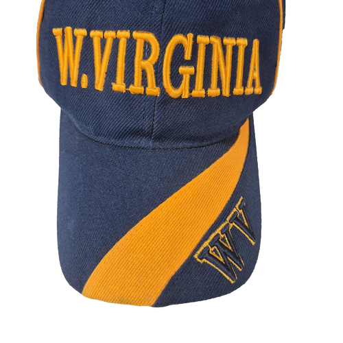 West Virginia Blue & Yellow Baseball Cap Embroidered Hat - Picture 3 of 6