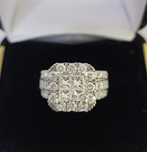 14k White Gold Diamond Ring Ladies Size 7 Engagement Weding Real Genuine