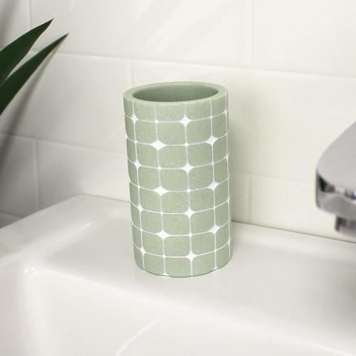 4 Piece Green Bathroom Accessories Soap Dish Tumbler Dispenser Toilet Brush - Picture 4 of 7