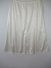 Vanity Fair Satin Skirt Half Slip Women Large White 30" Length Nylon