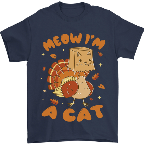 Thanksgiving Christmas Turkey I'm a Cat Mens T-Shirt 100% Cotton - Picture 88 of 104