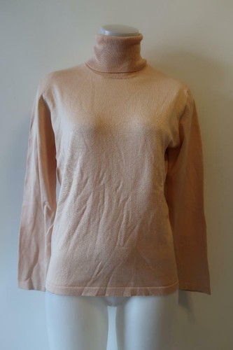 WOMENS SAKS FOLIO COLLECTION PINK TURTLENECK SWEAT