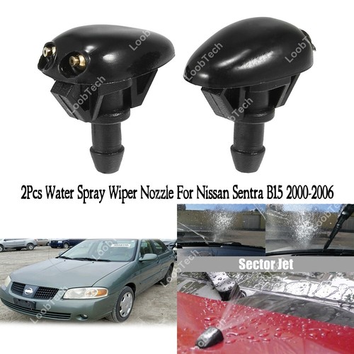 Spray Wiper Nozzle For Nissan Sentra 2000-2006 2Pcs Front Windshield Washer Jet - Picture 1 of 13