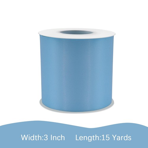 3"x15Yd Dusty Blue Satin Ribbon for Gift Wrapping Weddings & Party Decor - Picture 2 of 5