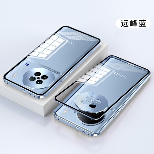 For vivo X90 Pro+ / X90 Mangetinc Metal Bumper Frame +Tempered Glass Back case - Picture 14 of 23