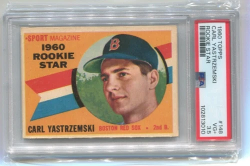 1960 Topps - CARL YASTRZEMSKI - Rookie Star #148 - BOSTON RED SOX  PSA 3.5