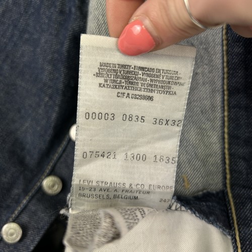 Levi's Jeans Herren 36x32 00003-0835 Button Fly Distressed Blau Denim Gerades Bein - Bild 10 von 18