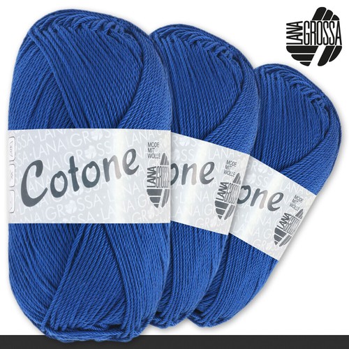 Lana Grossa 3 x 50 g Cotone Baumwolle Stricken Häkeln Basic-Garn Wolle 77 Farben - Bild 68 von 155