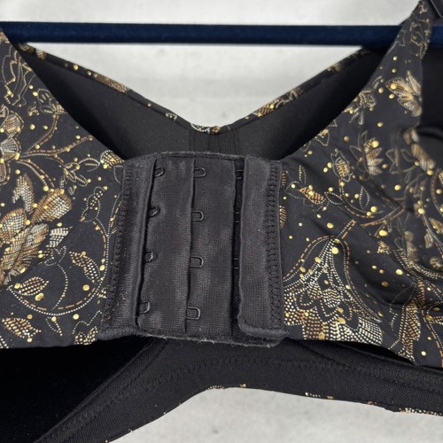 Torrid Dream Wire Free Lightly Lined Bra Size 46D Black Gold Shimmer Floral - Bild 5 von 9