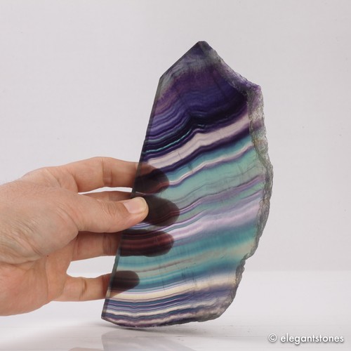 450g Large Rainbow Fluorite Slab Natural Crystal Polished Slice Healing Decor - Picture 11 of 12