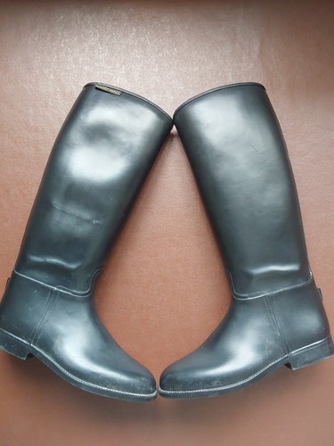 Harry Hall Reitstiefel Gr.3 Euro 35. Schwarz Gummi mit Neoprenfutter. - Bild 4 von 11