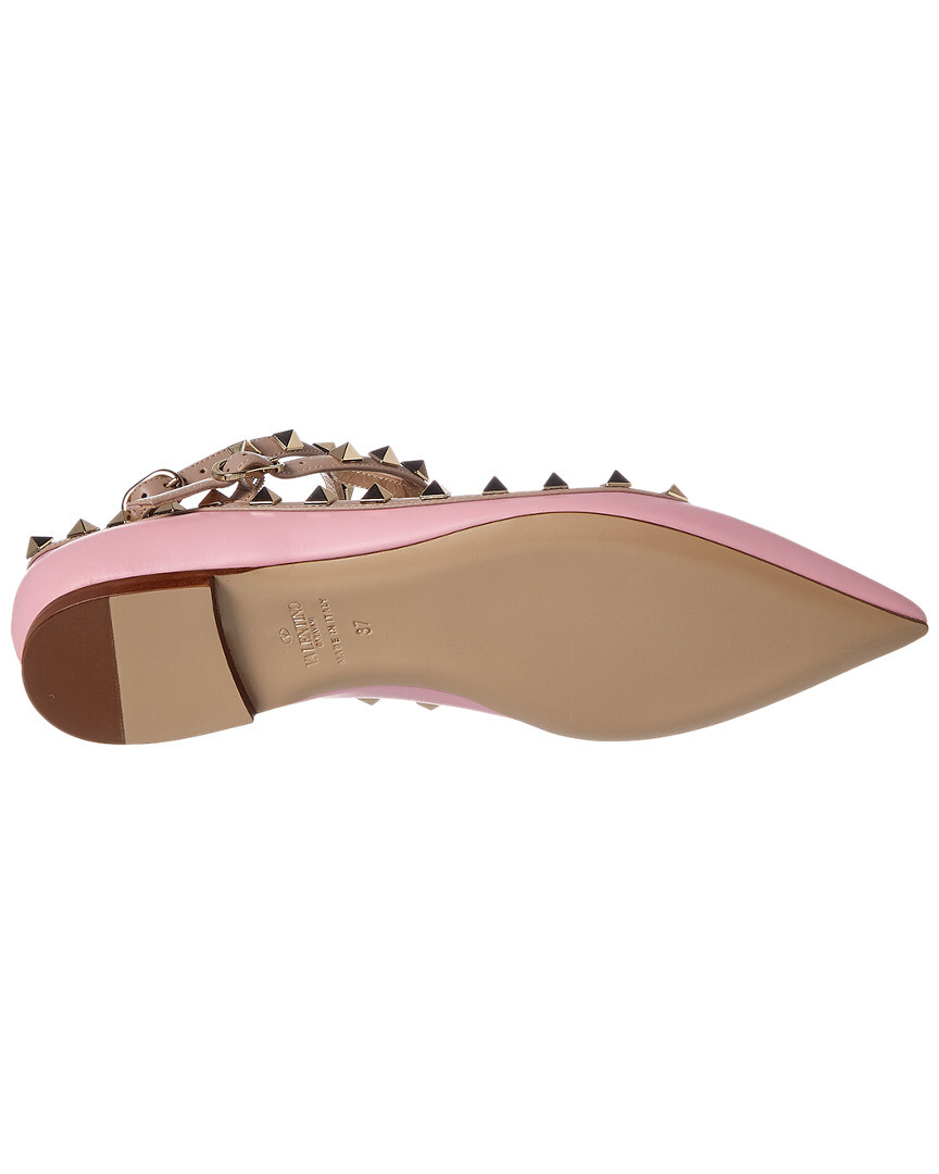Valentino Valentino Valentino Cage Rockstud Leather Ballerina Flat, 37, Pink 505f81 Valentino Valentino Valentino Cage Rockstud Leather Ballerina Flat, 37, Pink 505f81