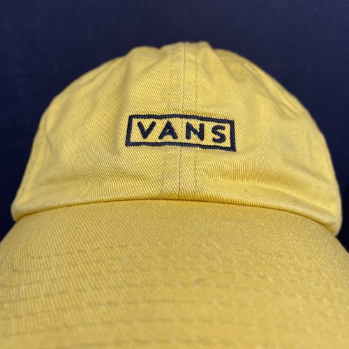 Vans Box Logo Yellow Cotton Strapback Skateboard Baseball Hat Cap Skater - Imagen 3 de 9